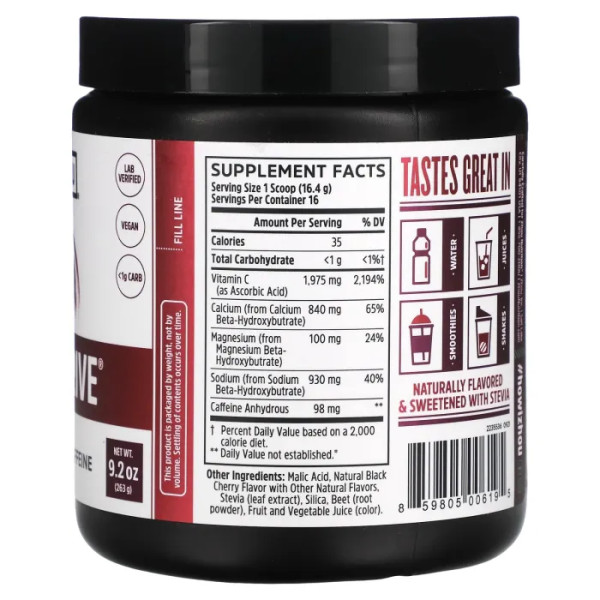 Підвищення рівня кетонів, Keto Drive, Zhou Nutrition, смак чорної вишні, 263 г