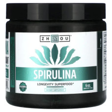 Спіруліна порошок, Zhou Nutrition Spirulina, суперфуд для довголіття, 170 г