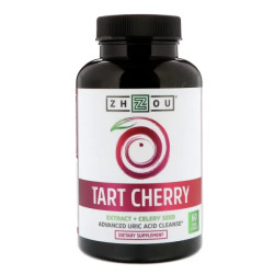 Екстракт терпкої вишні та насіння селери, Zhou Nutrition Tart Cherry + Celery Seed, 60 вегетаріанських капсул