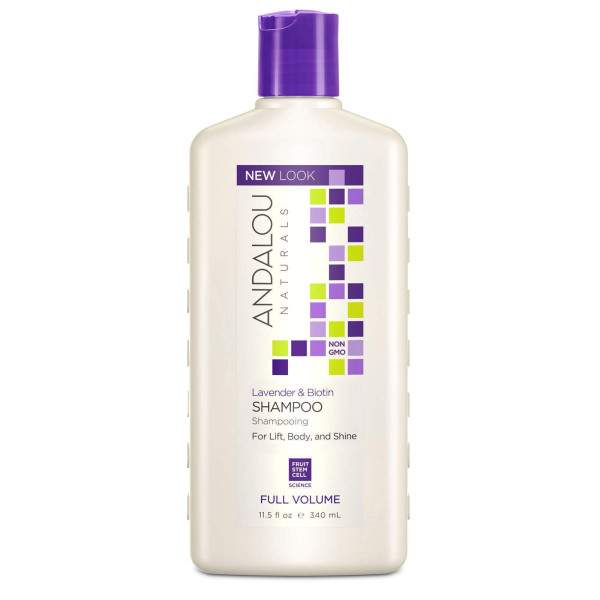 Шампунь для об'єму (лаванда і біотин), Shampoo, Andalou Naturals, для ліфтингу, 340 мл.