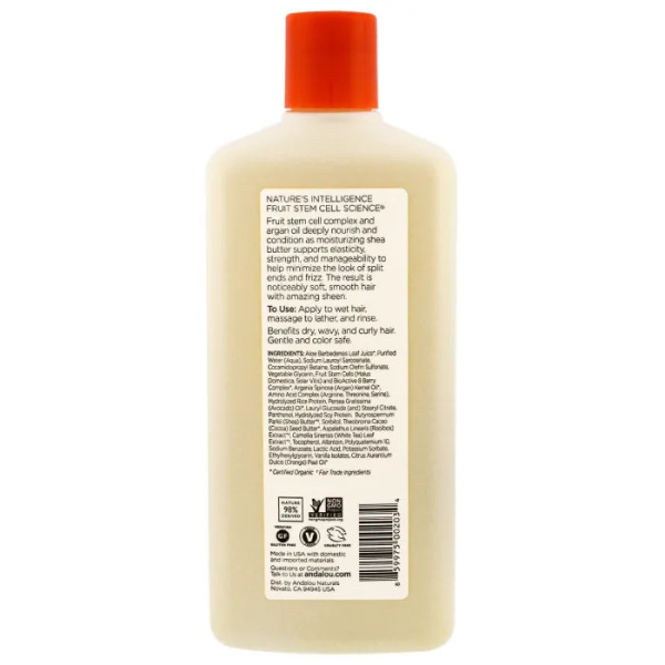 Кондиционер с маслом арганы и ши, Conditioner, Andalou Naturals, увлажняющий, 340 мл.
