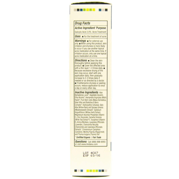 Оновлюючий гель від акне, Blemish Vanishing Gel, Andalou Naturals, (18 мл)