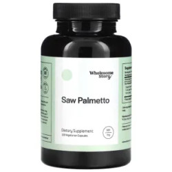 Со пальметто 500 мг, Saw Palmetto Wholesome Story, 100 вегетарианских капсул