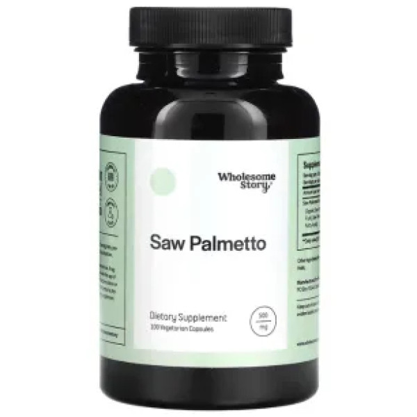 Со Пальметто, Saw Palmetto, Wholesome Story, органічний порошок, 500 мг, 100 вегетаріанських капсул