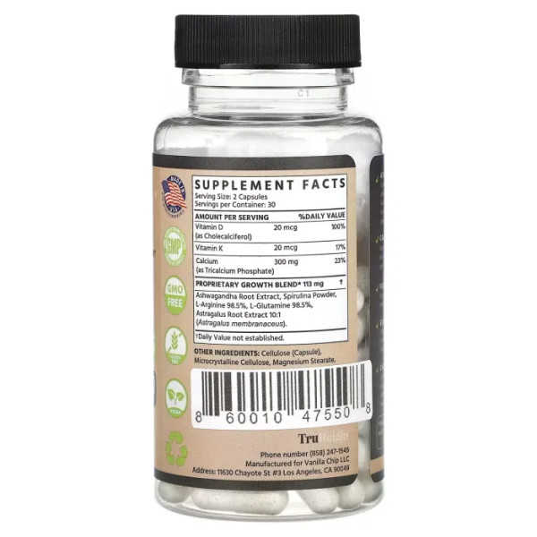 Мультивітаміни для росту, Multivitamin, Height Growth, TruHeight, для людей віком від 5 до 24 років, 60 капсул