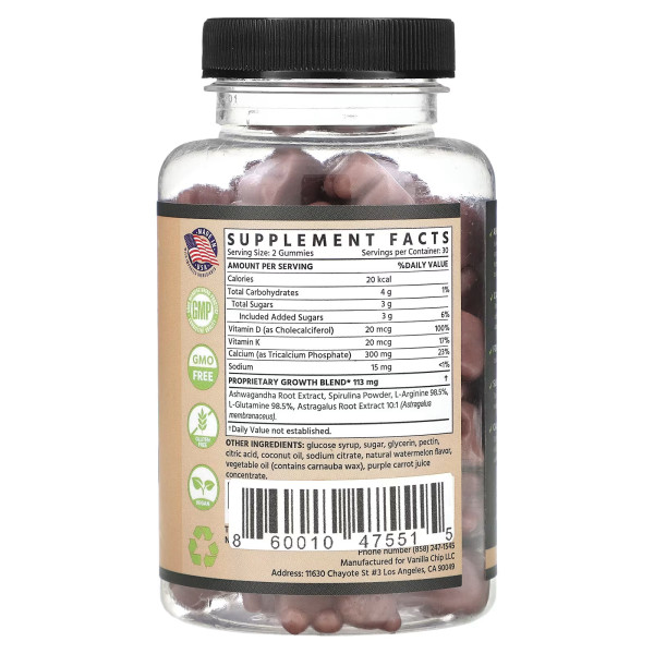 Мультивітаміни для росту, Multivitamin, Height Growth, TruHeight, для осіб віком від 5 до 24 років, зі смаком кавуна, 60 жувальних цукерок