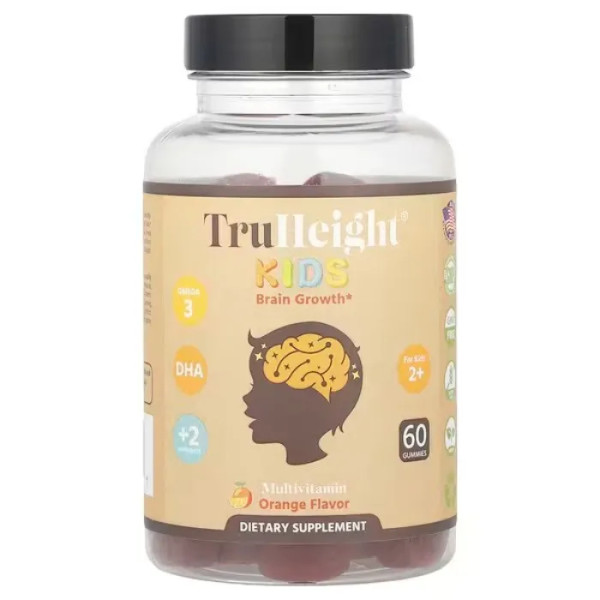 Мультивітаміни для росту мозку, Brain Growth Gummies, TruHeight, для дітей від 2 років, зі смаком апельсина, 60 жувальних таблеток