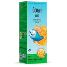 Мультивитамины и омега 3 для детей сироп, вкус мед и апельсин, Orzax Omega 3 Ocean Multi Syrup, 150 мл