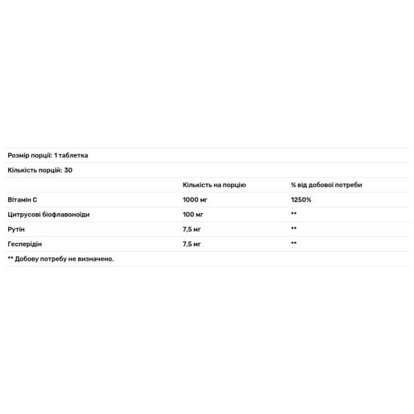 Вітамін С комплекс, Ocean Vitamin C, Orzax, 1000 мг, 30 таблеток