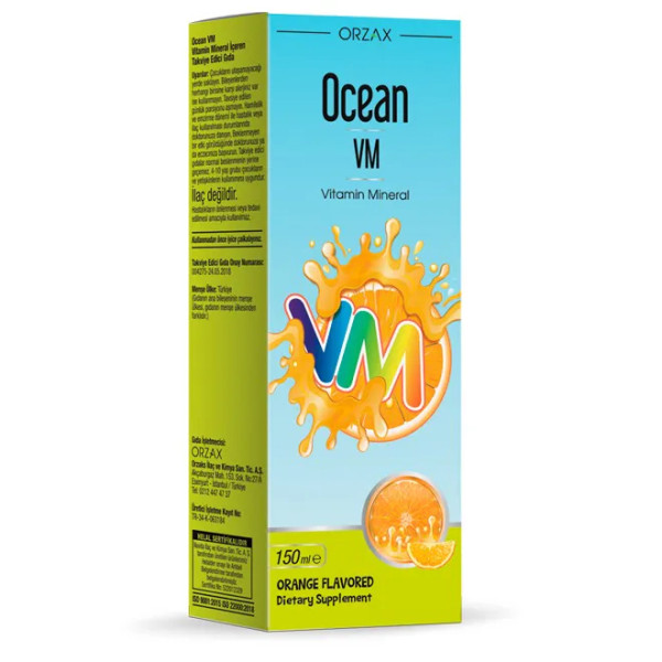 Вітамінний комплекс для дітей віком від 3 років, Ocean VM Syrup, Orzax, зі смаком апельсина, 150 мл