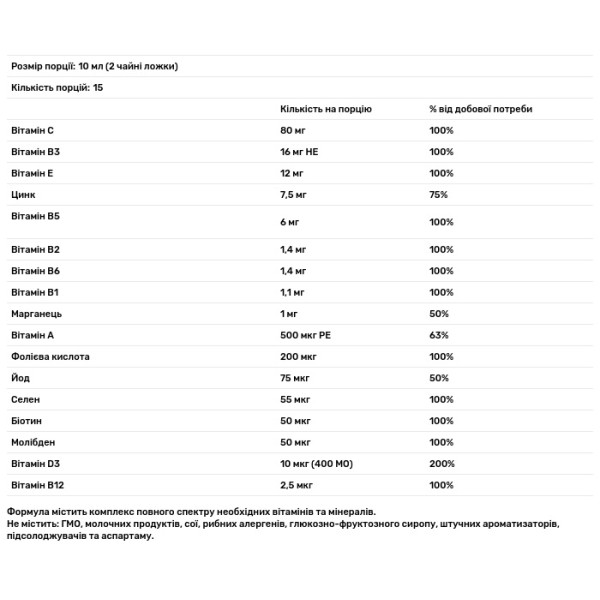Вітамінний комплекс для дітей віком від 3 років, Ocean VM Syrup, Orzax, зі смаком апельсина, 150 мл