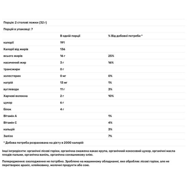Спред какао + фундук, Artisana, 227 м
