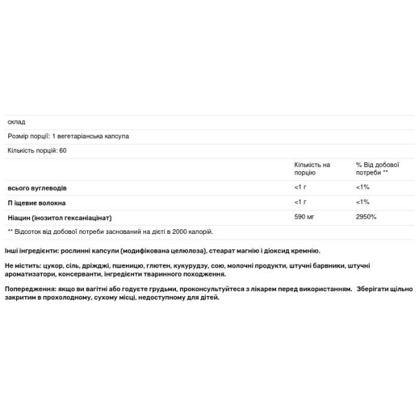 Ніацин, Flush-Free Niacin, Integrative Therapeutics, 60 вегетаріанських капсул