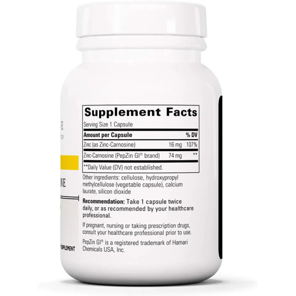 Цинк-карнозин, Zinc-Carnosine, Integrative Therapeutics, 60 вегетаріанських капсул