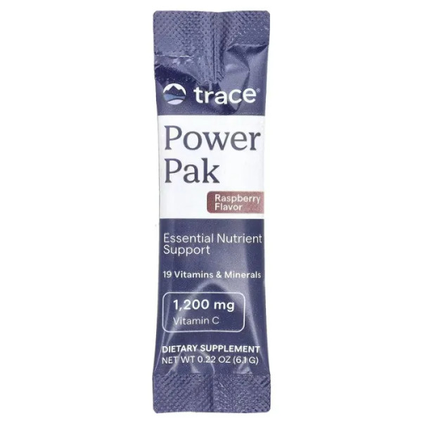 Электролиты, Electrolyte Stamina Power Pak, Trace, малина, 30 пакетов по 6.1 г
