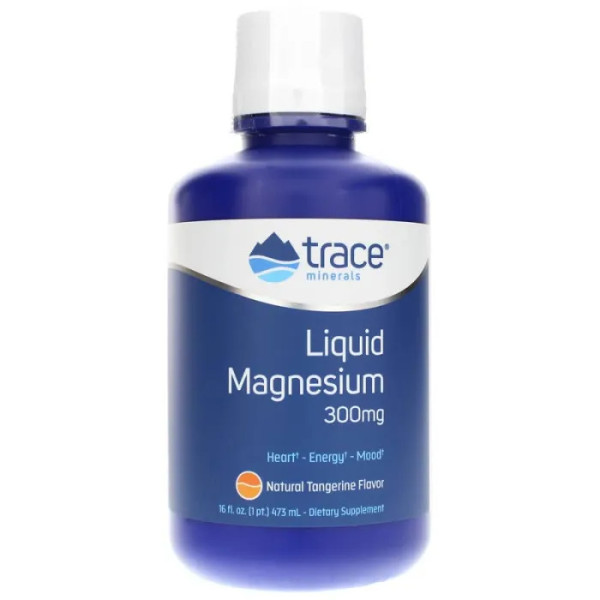 Магній рідкий , Liquid Magnesium, Trace Minerals Research, смак мандарину, 300 мг, 473 мл