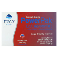 Электролиты, гранат-черника, Trace Minerals Research Electrolyte Stamina Power Pak, 30 пакетов по 5 г