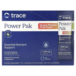Электролиты, маракуйя-гуаява, Trace Minerals Research Electrolyte Stamina Power Pak, 30 пакетов по 6.1 г
