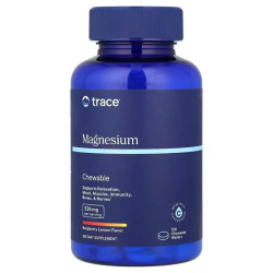 Магний жевательный, Trace Minerals Research Magnesium Chewable, вкус малины и лимона, 120 жевательных таблеток