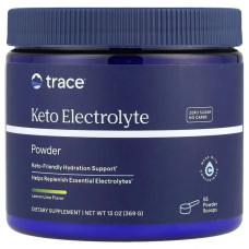 Кето электролиты, порошок, без сахара, вкус лимон лайм, Trace Keto Electrolyte Powder, 369 г