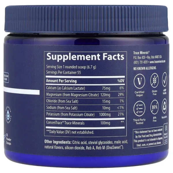 Кето-електролітний порошок, без цукру, смак лимона та лайма, Keto Electrolyte Powder, Trace, 369 г