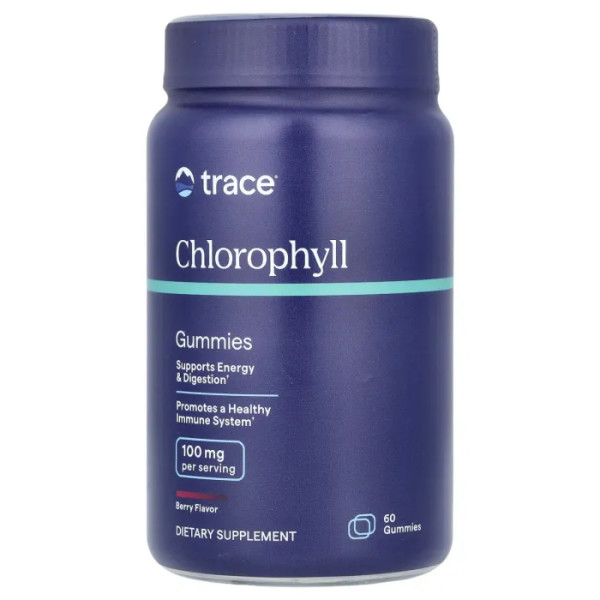 Хлорофіл, Chlorophyll Gummies, Trace, зі смаком ягід, 100 мг, 60 жувальних цукерок (50 мг у кожній жувальній цукерці)