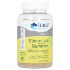 Электролиты, жевательные мармеладки, вкус лимон-лайм, Electrolyte Stamina Gummies Trace, 90 шт, 263 мг, 87,66 мг в 1 мармеладке