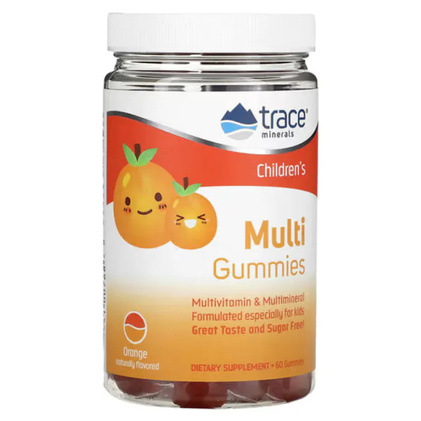 Мультивітаміни для дітей, Children's Multi Gummies, Trace Minerals ®, зі смаком апельсина, 60 жувальних цукерок