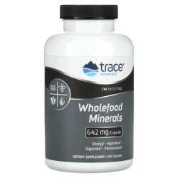 Минералы 642 мг цельнопищевые, Trace Wholefood Minerals, 180 капсул