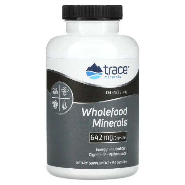 Мінерали, Wholefood Minerals, Trace, цілісні, харчові, 642 мг, 180 капсул