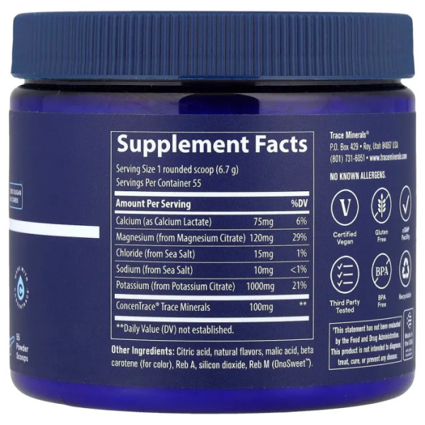 Кето-електролітний порошок , Keto Electrolyte Powder, Trace, зі смаком апельсина, 369 г