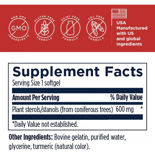 Фітостероли, контроль холестерину, Foresterol, Designs for Health, 600 мг, 90 гелевих капсул