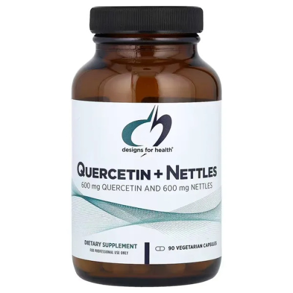 Кверцетин + кропива, Quercetin + Nettles, Designs for Health, 90 вегетаріанських капсул