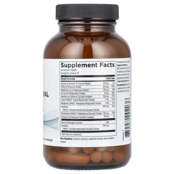 Мінеральний комплекс (без заліза), Complete Mineral Complex, Designs for Health, 90 вегетаріанських капсул