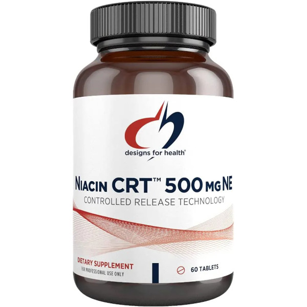 Ніацин, Niacin CRT, Designs for Health, 500 мг, 60 таблеток