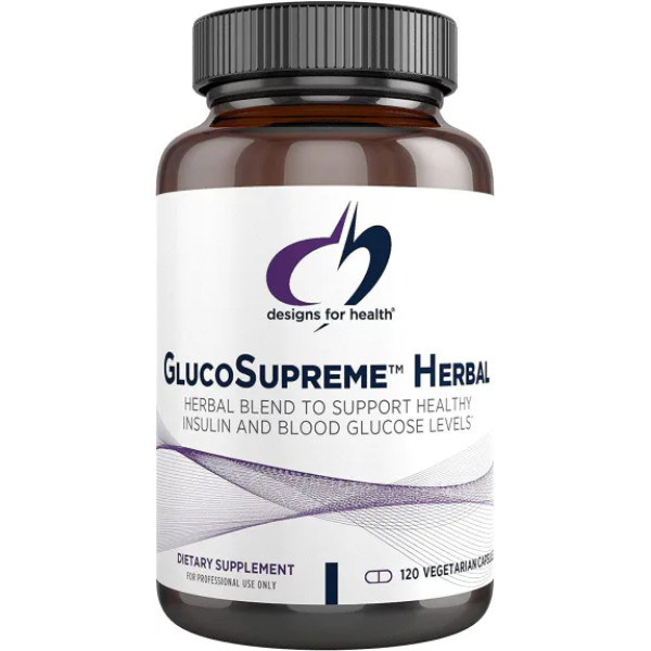 Контроль рівня цукру в крові, трави, GlucoSupreme Herbal, Designs for Health, 120 вегетаріанських капсул