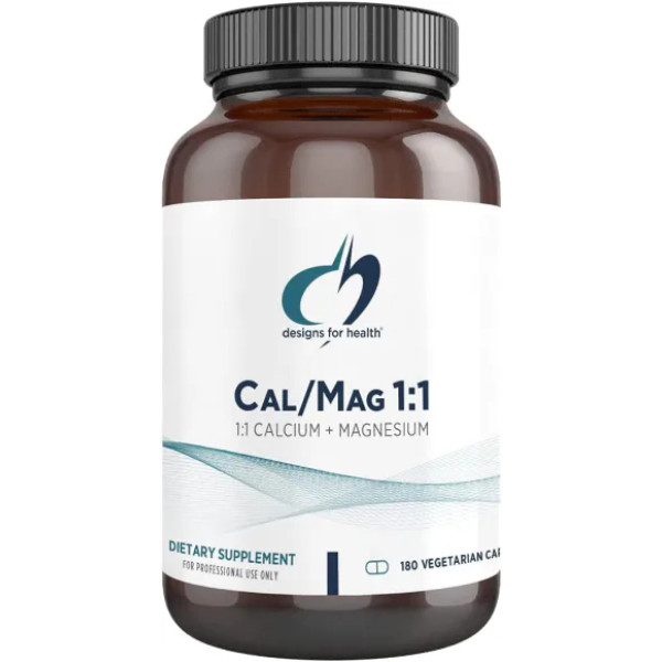 Кальцій і магній, Cal \/ Mag 1: 1, Designs for Health, 200 мг \/ 200 мг, 180 вегетаріанських капсул