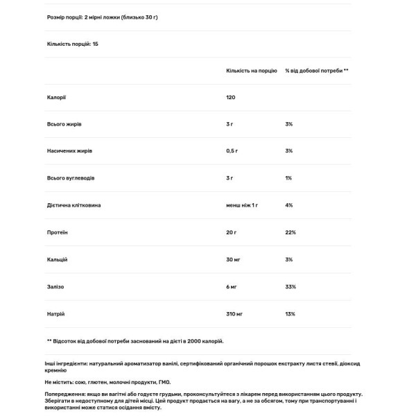 Протеїн гороховий, PurePea, Designs for Health, смак ванілі, порошок, 450 г