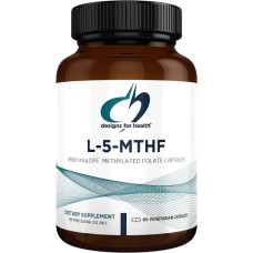 L-5-метилтетрагідрофолат 8500 мкг, Designs for Health L-5-MTHF, 60 вегетаріанських капсул