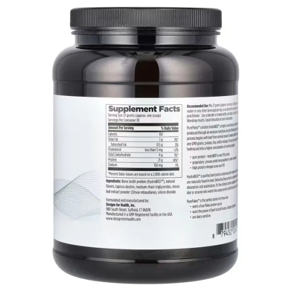 Колагеновий протеїн, PurePaleo Protein, Designs for Health, білок кісткового бульйону, смак ванілі, порошок, 810 г