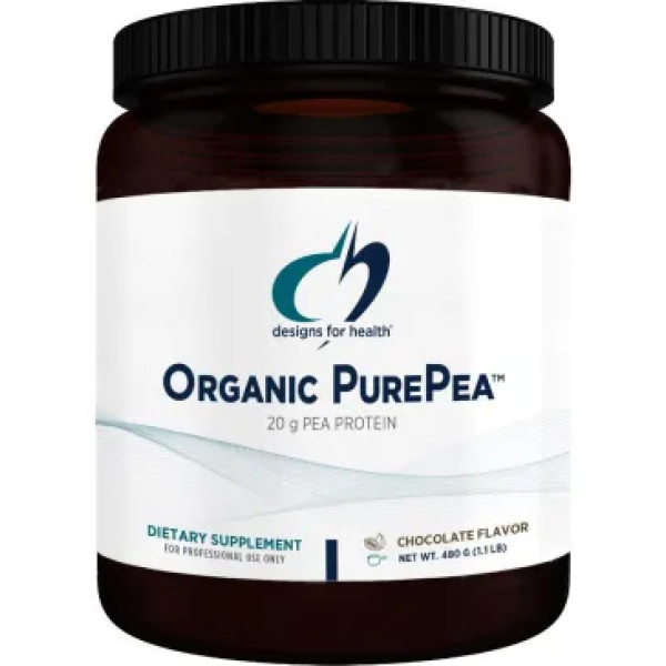 Протеїн гороховий, PurePea, Designs for Health, органік, смак шоколаду, порошок, 480 г