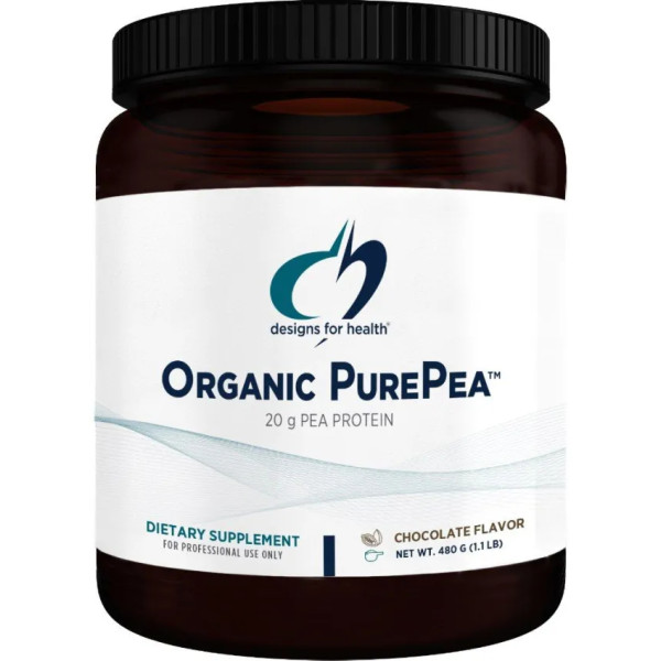 Протеїн гороховий, PurePea, Designs for Health, органік, смак шоколаду, порошок, 480 г
