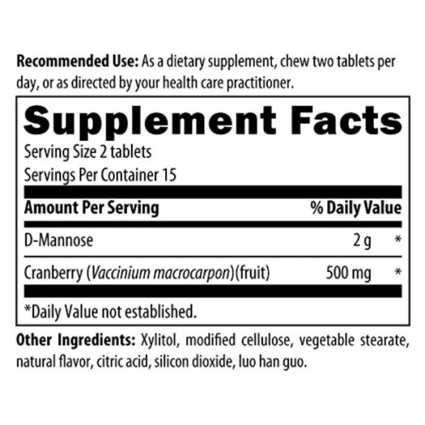 Д-Маноза з журавлиною, UT Intensive Chewables, Designs for Health, смак апельсина, 30 жувальних таблеток