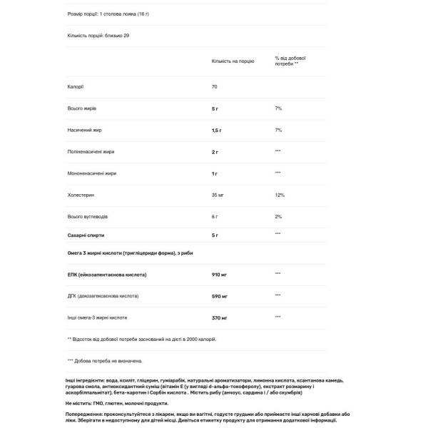 Риб'ячий жир, OmegAvail Smoothie, Designs for Health, цитрус, емульсія, 454 мл