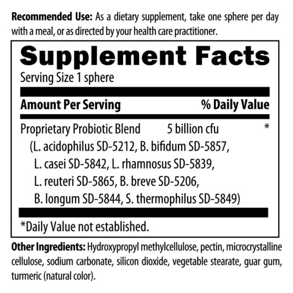 Пробіотик, Probiotic Synergy, Designs for Health, 5 млрд. КУО, 30 сфер