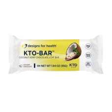 Кето-протеїнові батончики, Designs for Health KTO-BAR, кокос та шоколад, 12 батончиків по 55 г