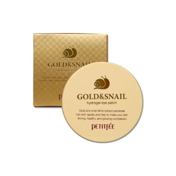 Гідрогелева маска для обличчя з золотом і равликом, Gold & Snail Hydrogel Mask, PETITFEE, 30 г, 5 шт