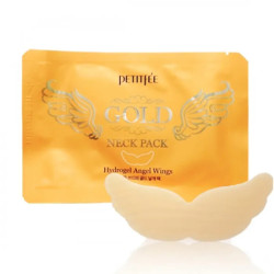 Гідрогелева маска для шиї з плацентою, PETITFEE Hydrogel Angel Wings Gold Neck Pack, 10 г, 1 шт