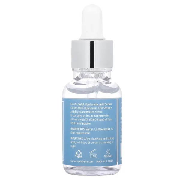 Сироватка з гіалуроновою кислотою, Hyaluronic Acid Serum, Cos De BAHA, 30 мл