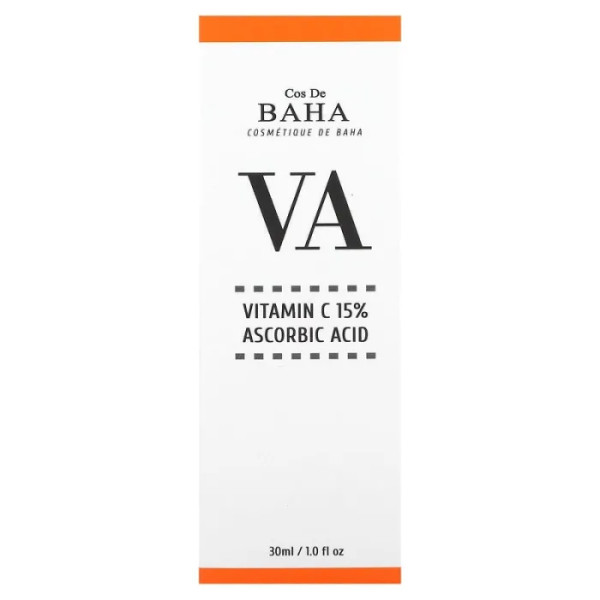 Сироватка для обличчя з вітаміном С (15% аскорбіновою кислотою), VA, Vitamin C 15% Ascorbic Acid Serum, Cos De BAHA, 30 мл